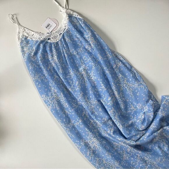 Papinelle NWT Cotton Silk Cheri Blossom Lace Front Maxi Nightgown XL - Picture 10 of 14